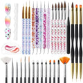 Artdone 32pcs Nail Art Brushes Tools Set Dotting Tools for Gel Polish by Artdone