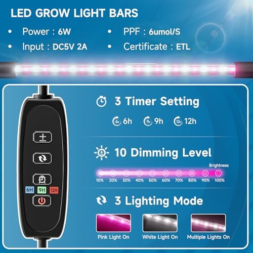 Hon&Guan 2 Pack Self Watering Seed Starter Trays with Growing Lights - Image 3