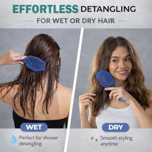 Fiora Naturals Detangling Hair Brush for Women, Detangler Hair Brush, Blue - Image 4