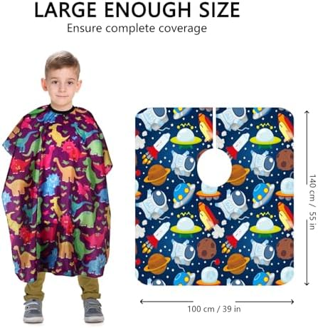 Kids Hair Cutting Cape (2 Pack) Professional Children Salon Barber Apron for Boys and Girls - Image 2