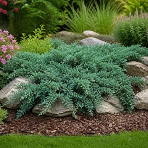 Blue Rug Juniper - 3 Fully Rooted 4" Plants - Low Maintenance Evergreen Ground Cover - Wiltonii - Image 2