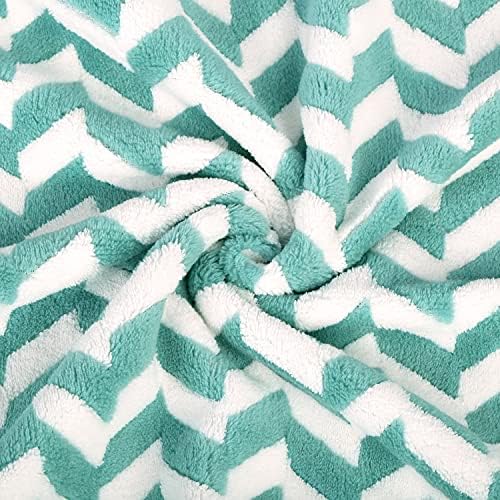 JML Microfiber Bath Towels, 2 Pack, 30" x 60", Chevron Green - Image 2