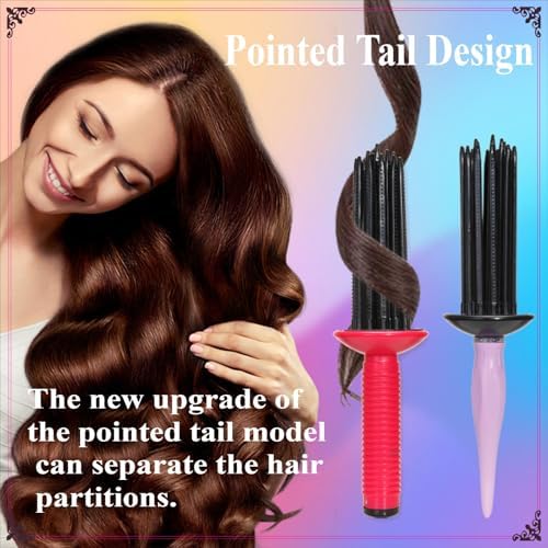 Curly Hair Brush with 17 Teeth, Curl Defining Brush, Curling Roll Comb, Perfect for Hair Salon and Home Use (Pink) - Image 7