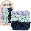 Kitsch Ruched Satin Scrunchies for Women - Garden Bouquet, 5pcs by Kitsch