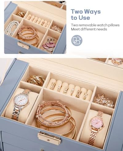 Homde Large Jewelry Box for Women: 5-Layer Organizer with Lock for Dresser - Image 4
