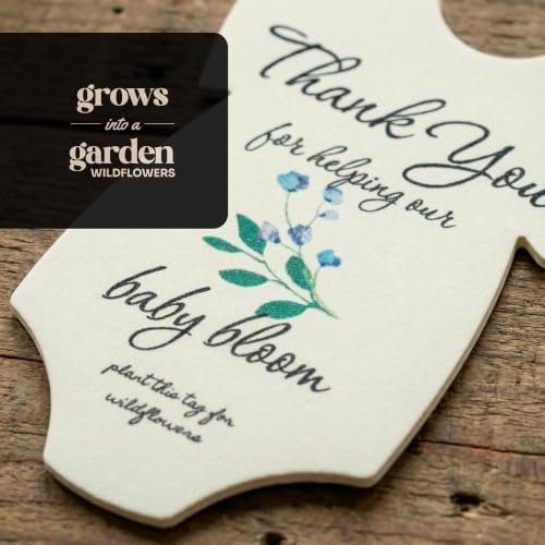 48 Blue Onesie-Shaped Gift Wrap Tags with Wildflower Seeds - Image 4