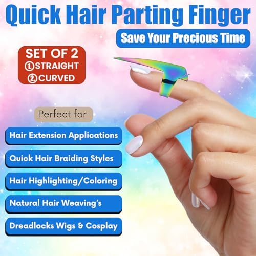 My Hair Tools Hair Parting & Sectioning Ring – Stainless Steel Finger Braiding Pick Tool for Dreadlocks, Wigs, Weaves, Hair Extensions – Quick Install Styling Tool for Salon & Home Use (CPF-15) - Image 4