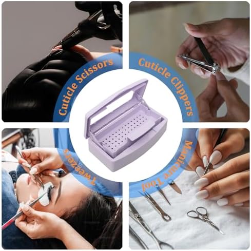 Nail Tool Sterilizer Box, Plastic Sterilization Tray for Tweezer, Eyelash Extensions, Hair Salon, Spa, Nail Implement for Esthetician - Image 5