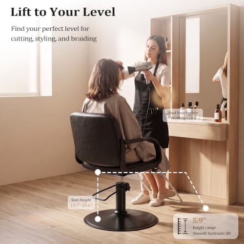 OmySalon Salon Styling Chair Heavy Duty for Stylist Hair Cutting, Hydraulic Barber Swivel Chair, Hairdressing Tattoo Beauty Spa Equipment - Image 6