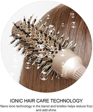 BANGMENG Round Barrel Anti-Static Hair Brush with Boar Bristles, Nano Thermal Ceramic Ionic Tech | For Extra Shine | Protect Hair, Enhance Texture, For Straightening & Drying (1 1/4 inch) - Image 3