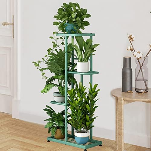 LINZINAR 4 Tier Plant Stand Indoor Outdoor Metal Flower Pot Display Shelf - Image 6