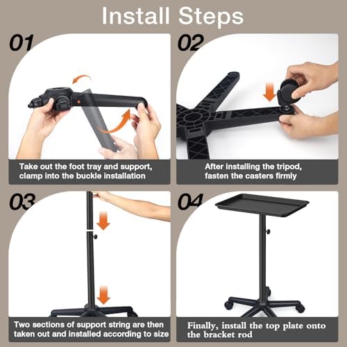 Salon Señor Salon Tray on Wheels,Height Adjustable Salon Color Tray Rolling Instrument Tray for Hair Stylist - Image 7