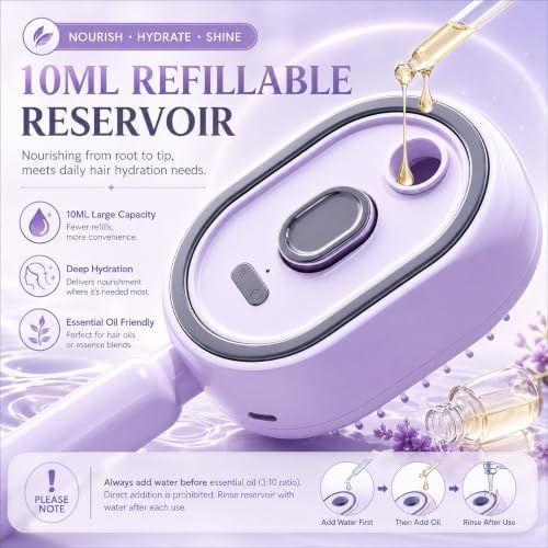 Electric Spray Air Cushion Massage Comb, Self-Clean Hair Detangler Brush - Image 2