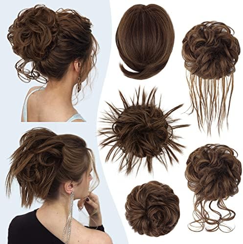 HMD 5 Pieces Messy Hair Bun Hairpiece Tousled Updo for Women by HMD