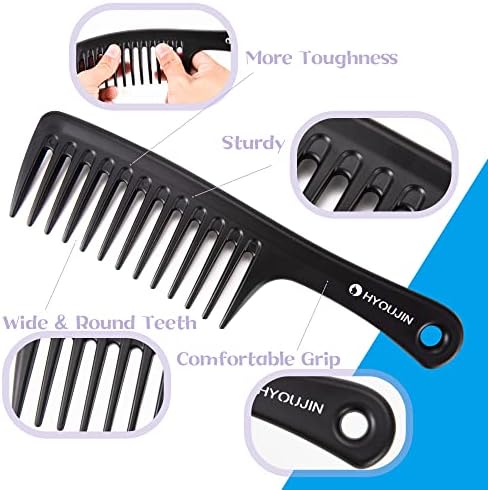 HYOUJIN Two Set Large Wide Tooth Comb Detangling Wet or Dry Combs for Shower, Hair Styling Brush for Natural, Curly, Long Hair for Women and Men - Image 5