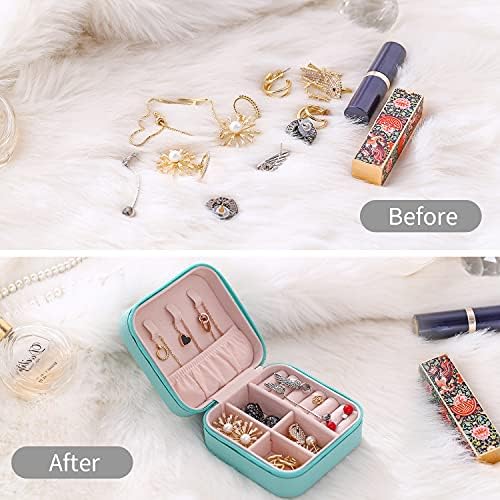 TRODANCE Mini Jewelry Travel Case, Small Jewelry Organizer, Portable Mini Storage Box for Rings, Earrings, Necklaces, Gift for Mother Mom, Girl, Daughter, Sisters, Bridesmaids (Blue-4pcs) - Image 5