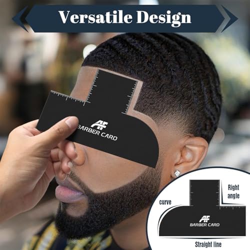Enhancement Barber Card with Measurement, Reusable Hairline Shaping Tool for Men & Beard Line Up, Color Spray Edge Guide for Barbers and At-Home Haircut (2 Pack) - Image 7