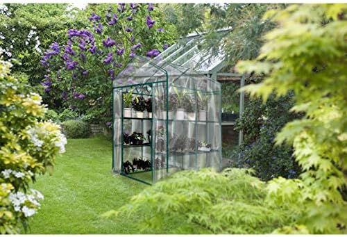Greenhouse - Walk in Greenhouse with 8 Sturdy Shelves and PVC Cover for Indoor or Outdoor Use - 56 x 56 x 76-Inch Green House by Pure Garden - Image 6
