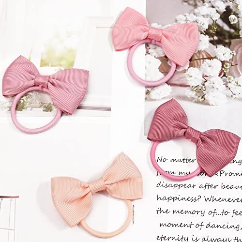 CÉLLOT Toddler Hair Accessories - 40pcs 2.75" Elastics Rubber Ribbon Bands, Bows for Baby Girls, Kids & Children, Pastel Colors - Image 4