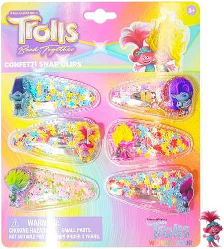 Luv Her Magical Confetti Hair Clips for Kids - 6pc Cute Character Charms Hair Accessories with Favorite Luv Her Characters, Ages 3+ by LUVHERKIDS