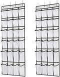 SAVERHO Hanging Shoe Organizer, Over The Door Shoe Organizer with 24 Mesh Large Pockets Door Shoe Rack for Men Women Kids Hanging Door Shoe Holder Size:58x21 Inch (White-2pack) by SAVERHO