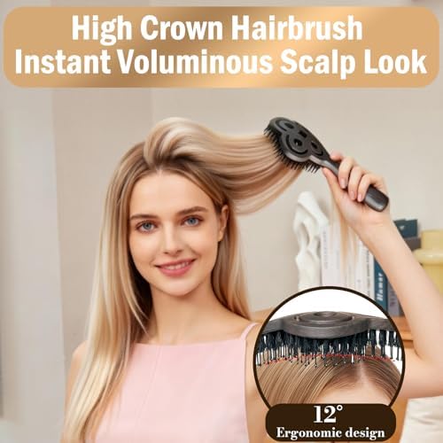 Simetra Detangler Hair Brush for Women and Men, Holiday Present - Original Detangling Brush for Curly Hair/Wet & Dry Hair, Natural Boar Bristles Hairbrush - Natural Crystal Inlay & 14K Gold Plating - Image 5