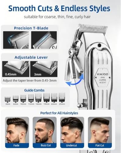 KIKIDO Cordless Hair Clippers for Men Professional Home Hair Cutting Kit - Image 4