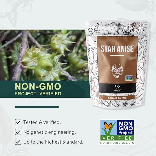 Soeos Star Anise, Star Anise Whole, Anise Seeds, NON-GMO Verified，4 Ounce - Image 3