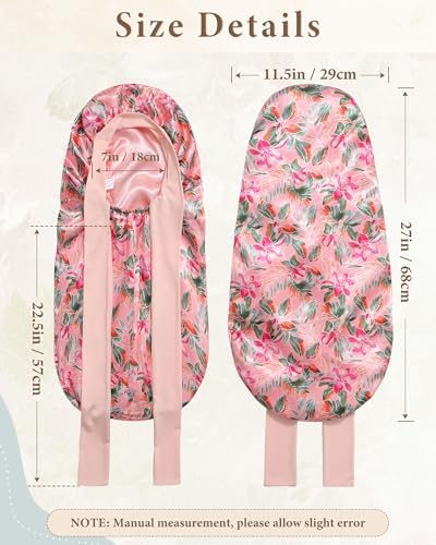 AWAYTR Reversible Long Satin Hair Bonnet for Braids Sleeping Women - Image 3