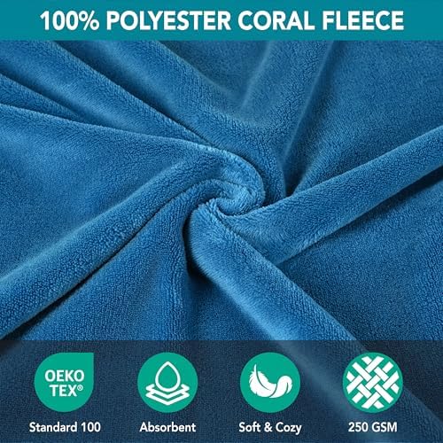 SUN CUBE Kids Hooded Towel Robe, Zip-Up Fleece Swim Cover Up, Ages 7-12 - Image 6