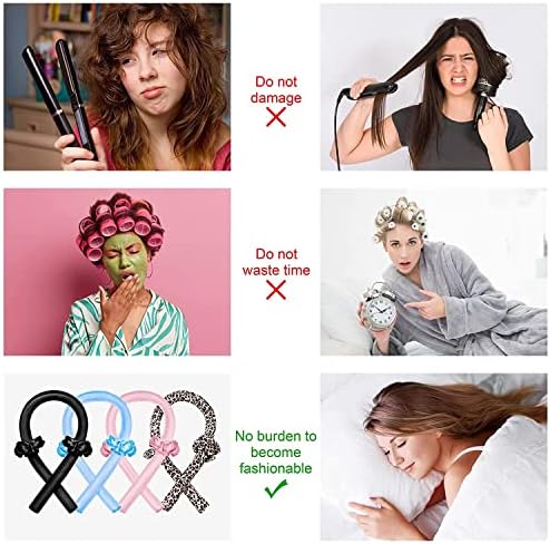 CORATED Heatless Curling Rod Headband, No Heat Silk Ribbon Rollers for Overnight Sleeping Curls, Styling Kit with Hair Clips and Scrunchie - Image 6