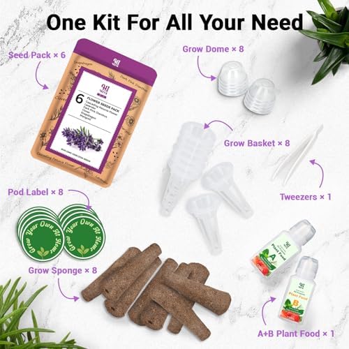 Flower Seed Pods for All Hydroponics Growing System, 8 Pods with 600+ Seeds of Marigold, Lavender, Petunia, Dark Pink Dianthus, Clover and Snapdragon - Image 2