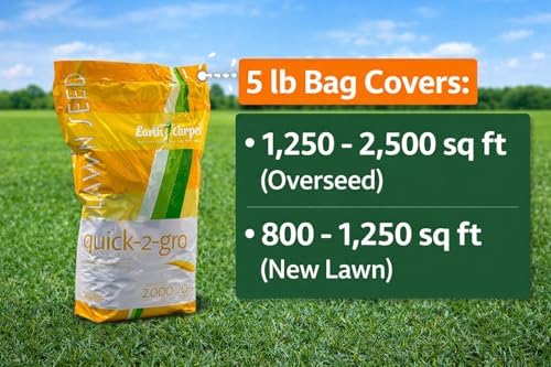 Grass Seed for Bare Spots & Lawn Repair – QUICK-2-GRO- Grows in Days – Fast Germinating Overseeding Mix for Thick Green Turf – Sun & Shade – 5 lb - Image 4