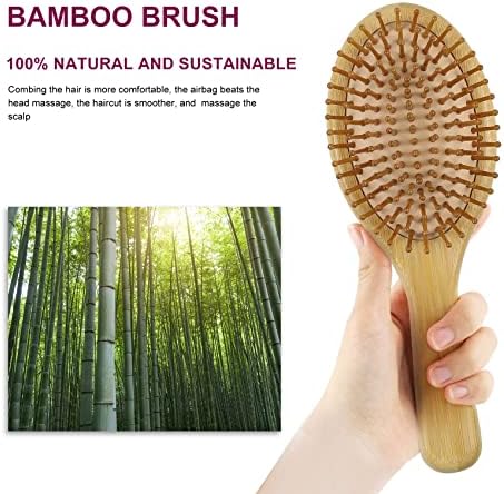 MRD Hair brush, Natural Bamboo Paddle Detangling Hairbrush, Massage Scalp Thick/Thin/Curly/Dry Hair For Women & Men - Image 3