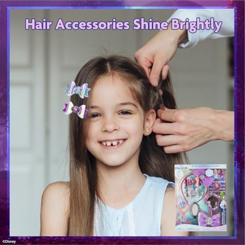 Disney Frozen Hair Accessories Set with Bows, Brush & Mirror, Ages 3+ - Image 3