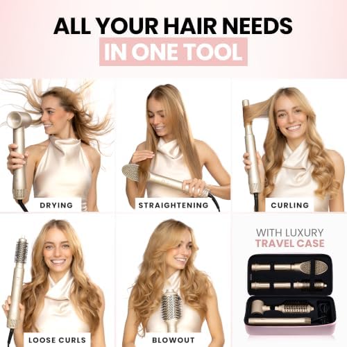 ELLA BELLA® 6 in 1 Professional Hot Air Styler & Straightener, Fast Drying - Image 2