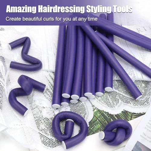 30Pcs Heatless Hair Curlers 7”x0.55“ Flexi Rods for Short Medium Long Hair - Image 7