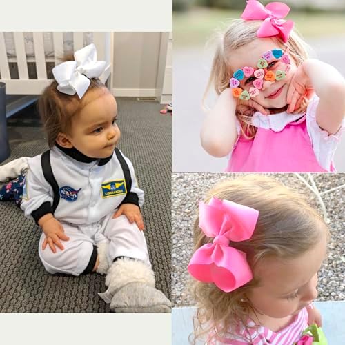 JOYOYO 40Pcs 4.5" Hair Bows Alligator Clips, Grosgrain Ribbon Girls Bows Clips Barrettes Hair Accessories for Baby Girls Toddlers Kids Teens (4.5inch,20 Colors in Pairs) - Image 6