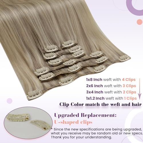 LaaVoo 135g Clip in Hair Extensions Golden Blonde - Image 3
