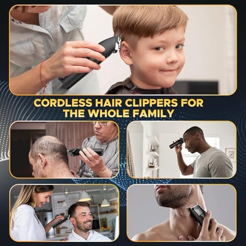 Professional Hair Clippers for Men Beard Trimmers Kit Zero Gapped Haircut Grooming Shaver Gift for Men Women Barber Kids (Black) - Image 2