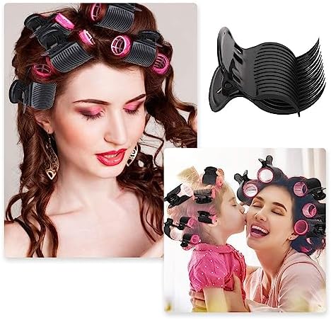 12Pcs Hot Roller Clips Plastic Hot Hair Curler Claw Clips Replacements Replacement Hair Perm Insulation Clip for Small Medium Large and Jumbo Hair Rollers (Black) - Image 4