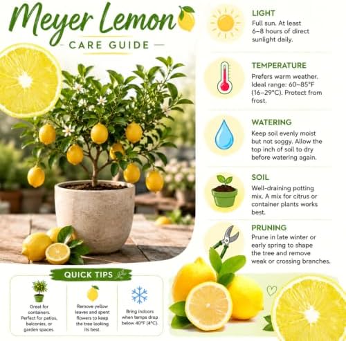 Meyer Lemon Tree Plant Live, Citrus Fruit Tree, 2 Ft Tall, 1 Gallon Pot - Image 4