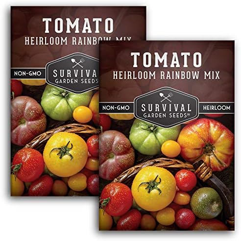 Heirloom Rainbow Mix Tomato Seeds for Planting - 2 Packs by SurvivalGardenSeeds