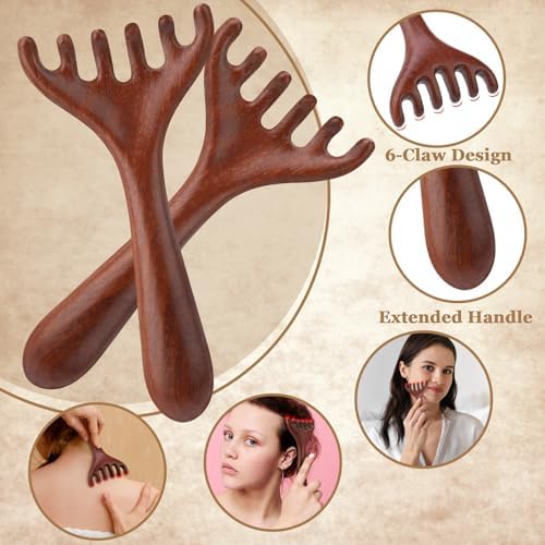ProSuites 3 Pcs Wooden Head Scalp Massager Comb, Head Massage Tool for Relaxation Hair Gua Sha Comb for Mother,Gaughter,Wife - Image 4