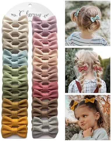Cherssy 2" Bow Hair Ties for Girls, 28pcs Toddler Elastic Hair Accessories by CherssyBows