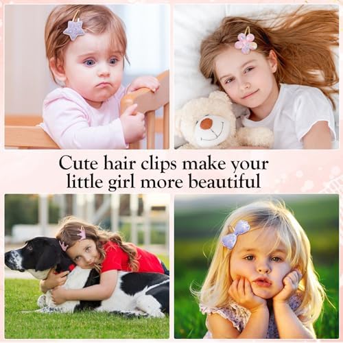 Gingbiss Hair Clips Set: 16 Sparkly Metal Snap Barrettes for Girls, Flower/Star/Crown/Heart/Butterfly Shaped Styling Accessories - Image 3