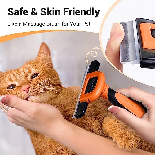 MIU COLOR Pet Grooming Brush, Deshedding Tool for Dogs & Cats, Orange - Image 5