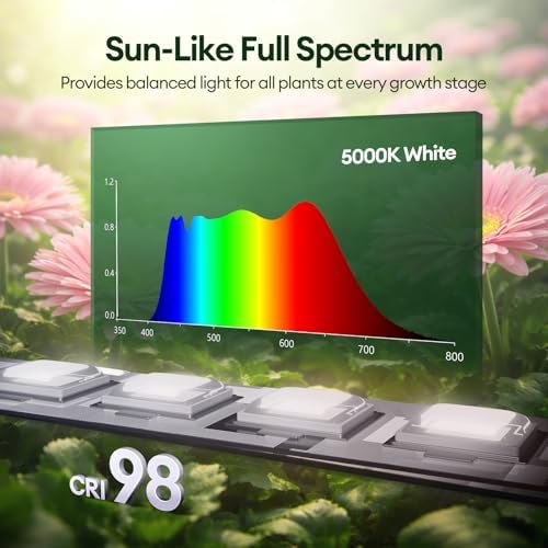 Grow Lights for Indoor Plants, Sunlike Full Spectrum 5000K 2FT LED Growing Lamp 60W (4 x 15W), T5 Grow Light Strip for Seed Starting, Vegetables, Linkable, White, 4-Pack - Image 3