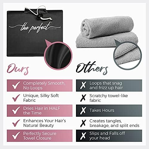 Microfiber Hair Towel Wrap for Women – Large Fast Drying Hair Towel with Patented Clip – Anti-Frizz, Super Absorbent, Silky Smooth Microfiber – Plopping Hair Wrap for Curly, Wavy & Straight Hair - Image 2