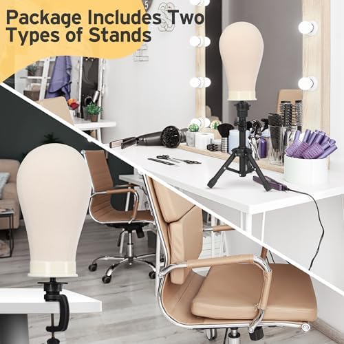 Klvied Desktop Wig Stand Set, Adjustable 15.4- 22.4 in - Image 4